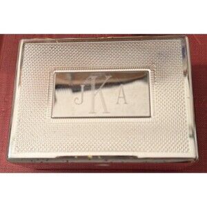 VINTAGE Things Remembered TR Engraved Silver Jewelry Box 3.75” “JKA” SEE PICS!!